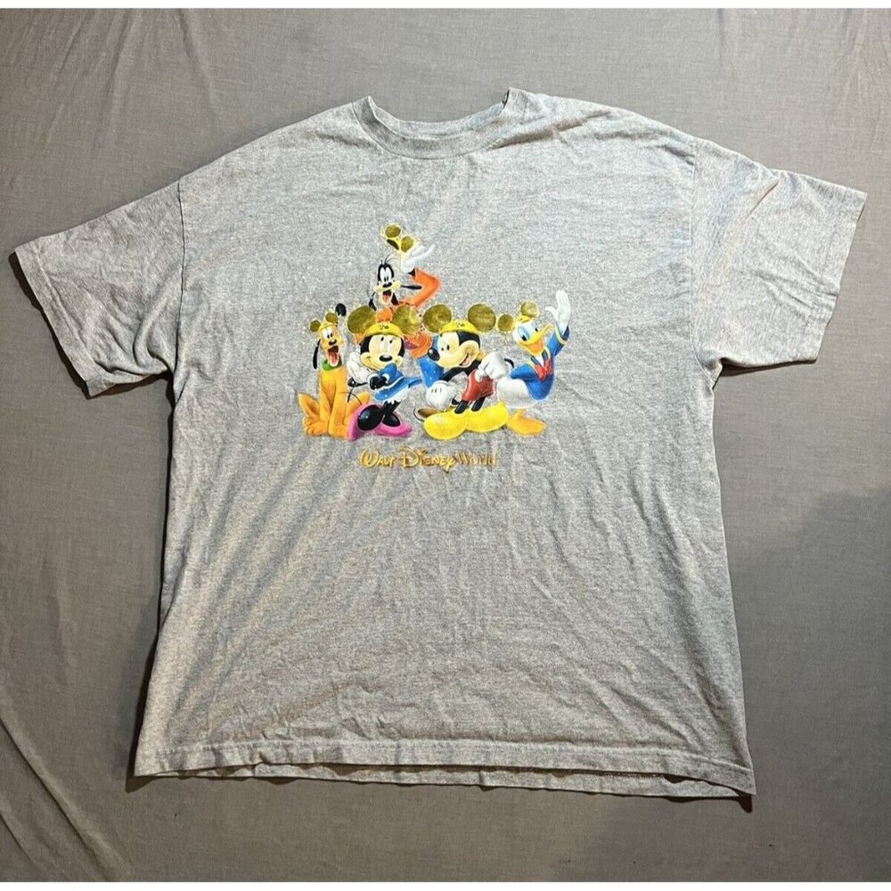 Disney World 50th Anniversary Mickey & Friends Golden Ears Shirt‎ Mens XL Gray
